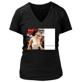 Sophie Marceau Women's Deep V-Neck TShirt