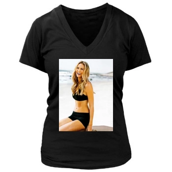 Stacy Keibler Women's Deep V-Neck TShirt