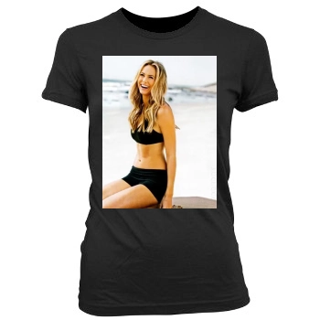 Stacy Keibler Women's Junior Cut Crewneck T-Shirt