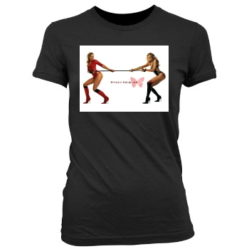 Stacy Keibler Women's Junior Cut Crewneck T-Shirt