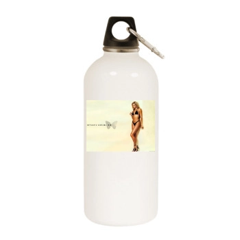 Stacy Keibler White Water Bottle With Carabiner