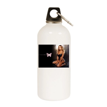 Stacy Keibler White Water Bottle With Carabiner