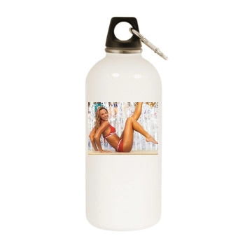 Stacy Keibler White Water Bottle With Carabiner