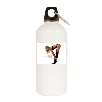 Stacy Keibler White Water Bottle With Carabiner