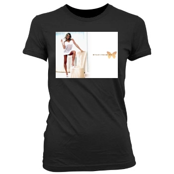 Stacy Keibler Women's Junior Cut Crewneck T-Shirt