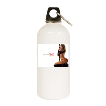 Stacy Keibler White Water Bottle With Carabiner