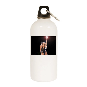 Stacy Keibler White Water Bottle With Carabiner