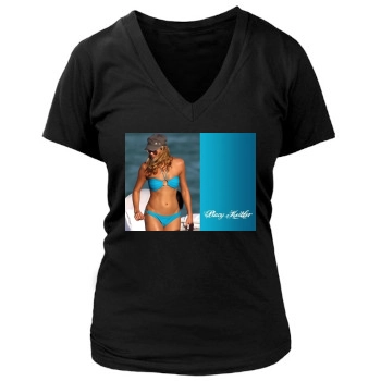 Stacy Keibler Women's Deep V-Neck TShirt