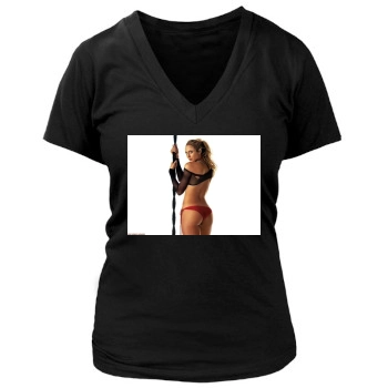 Stacy Keibler Women's Deep V-Neck TShirt