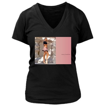 Stacy Keibler Women's Deep V-Neck TShirt