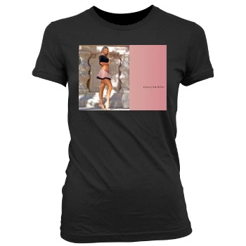 Stacy Keibler Women's Junior Cut Crewneck T-Shirt