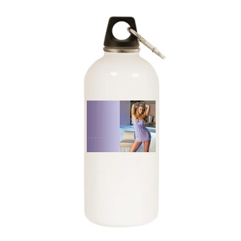 Stacy Keibler White Water Bottle With Carabiner