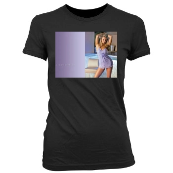 Stacy Keibler Women's Junior Cut Crewneck T-Shirt