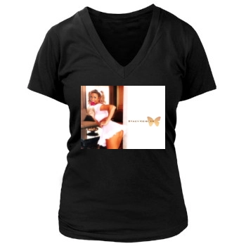 Stacy Keibler Women's Deep V-Neck TShirt