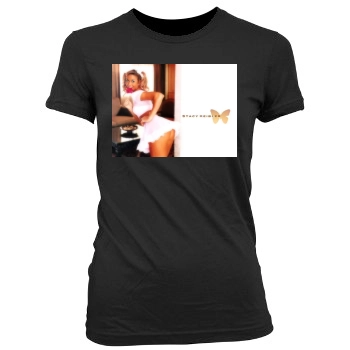 Stacy Keibler Women's Junior Cut Crewneck T-Shirt