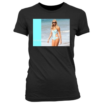 Stacy Keibler Women's Junior Cut Crewneck T-Shirt