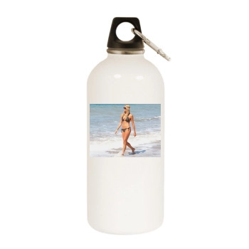 Stacy Keibler White Water Bottle With Carabiner