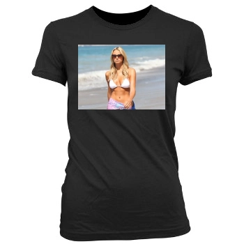 Stacy Keibler Women's Junior Cut Crewneck T-Shirt