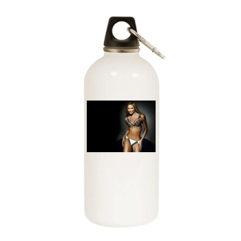 Stacy Keibler White Water Bottle With Carabiner