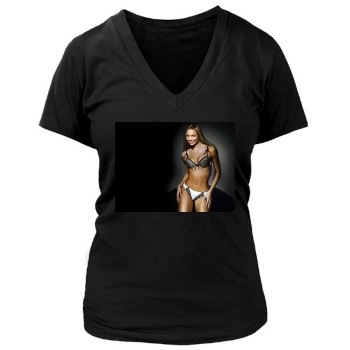 Stacy Keibler Women's Deep V-Neck TShirt