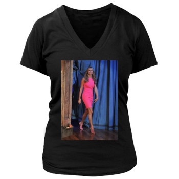 Stacy Keibler Women's Deep V-Neck TShirt