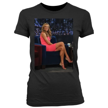 Stacy Keibler Women's Junior Cut Crewneck T-Shirt