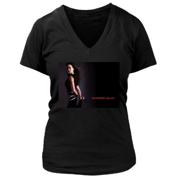 Summer Glau Women's Deep V-Neck TShirt