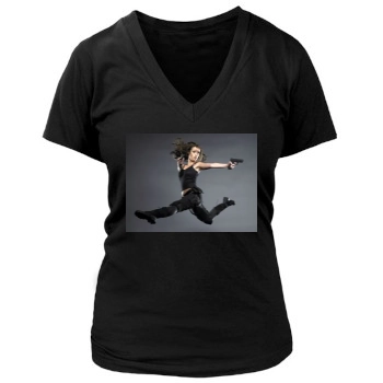 Summer Glau Women's Deep V-Neck TShirt