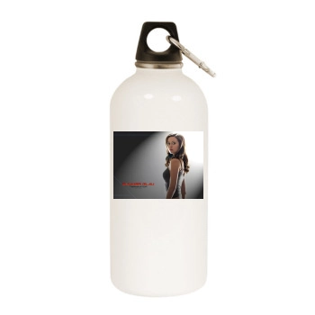 Summer Glau White Water Bottle With Carabiner