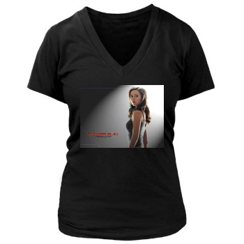 Summer Glau Women's Deep V-Neck TShirt