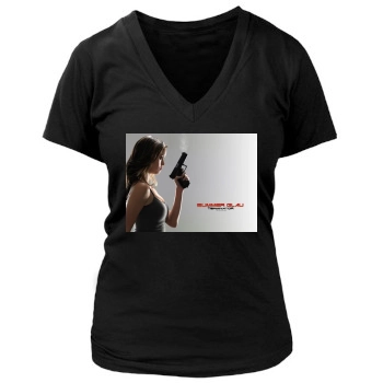 Summer Glau Women's Deep V-Neck TShirt