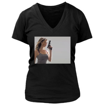 Summer Glau Women's Deep V-Neck TShirt