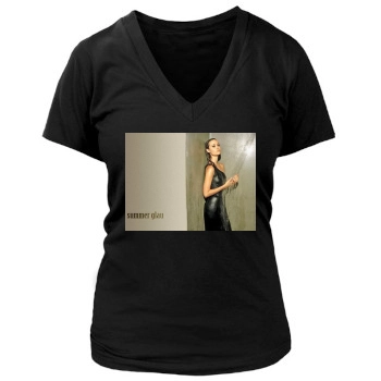 Summer Glau Women's Deep V-Neck TShirt