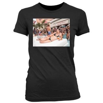 Adrianne Curry Women's Junior Cut Crewneck T-Shirt