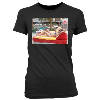 Adrianne Curry Women's Junior Cut Crewneck T-Shirt