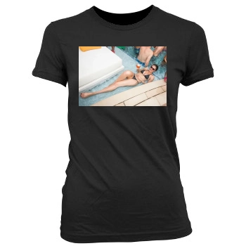 Adrianne Curry Women's Junior Cut Crewneck T-Shirt