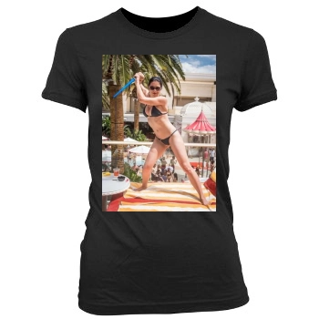 Adrianne Curry Women's Junior Cut Crewneck T-Shirt