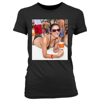 Adrianne Curry Women's Junior Cut Crewneck T-Shirt