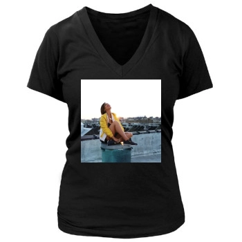 Alicia Keys Women's Deep V-Neck TShirt