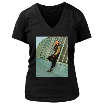 Alicia Keys Women's Deep V-Neck TShirt