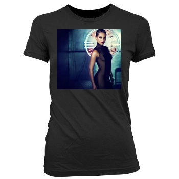 Alicia Keys Women's Junior Cut Crewneck T-Shirt