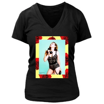 Alicia Silverstone Women's Deep V-Neck TShirt