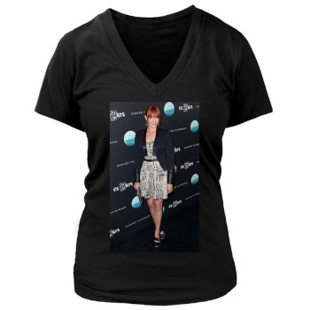 Amanda Righetti Women's Deep V-Neck TShirt