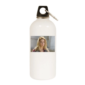 Amber Heard White Water Bottle With Carabiner