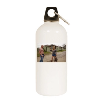 Amber Heard White Water Bottle With Carabiner