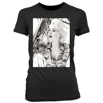 Amber Heard Women's Junior Cut Crewneck T-Shirt