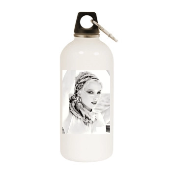 Amber Heard White Water Bottle With Carabiner