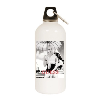 Amber Heard White Water Bottle With Carabiner