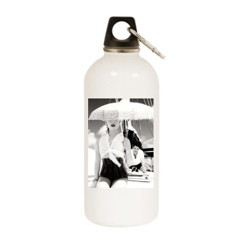 Amber Heard White Water Bottle With Carabiner