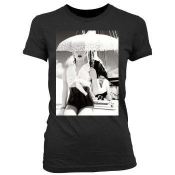 Amber Heard Women's Junior Cut Crewneck T-Shirt